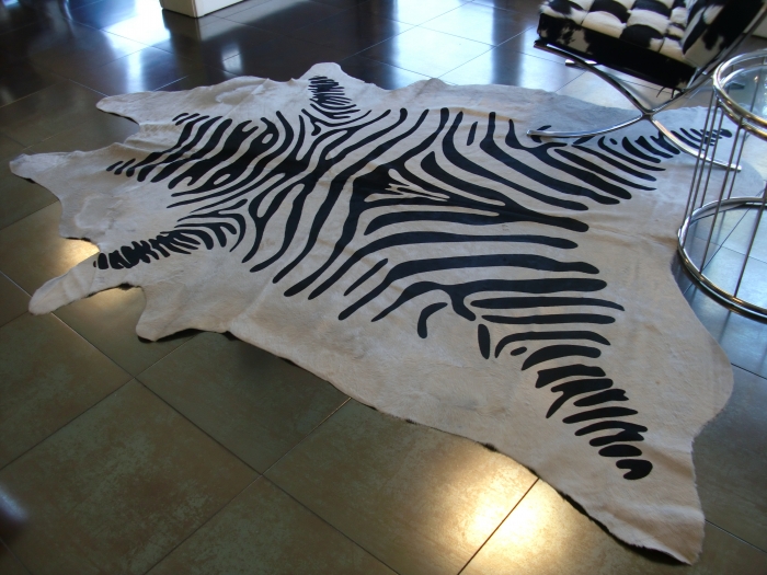 Cow hide carpet zebra print