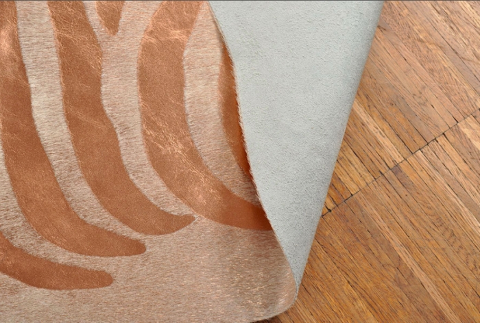 Kuhfell Zebra Teppich Kupfer print