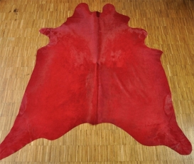 Tapis peau de vache Rouge