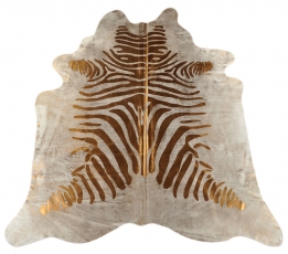 Zebra Gold Metalic cow hide